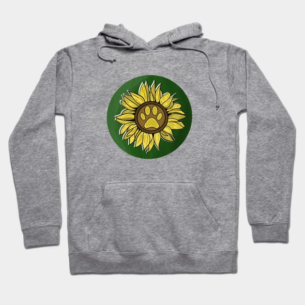 Dog Lover - Sunflower Paw Print Hoodie by Megan Makes